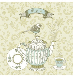 Vintage Tea time Background vector image