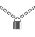 Metal chain and lock vector image