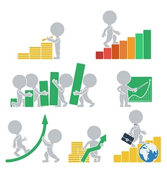 Flat people statistics vector image
