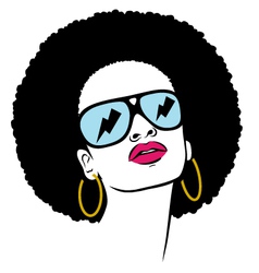 Afro with glasses thunder vector image