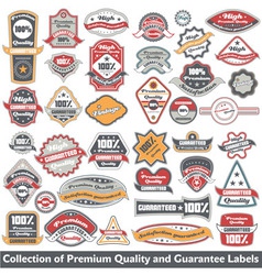 Premium quality and guarantee label collection vector image