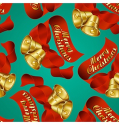 Seamless merry christmas bells wrapping paper vector image