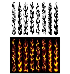 Tribal flames and elements vector image