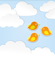 Paper clouds with birds vector image