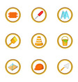 House remodeling icons set cartoon style House remodeling icons set cartoon style vector image