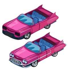 Pink classic convertible cabriolet with open roof vector image