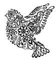 Abstract bird isolated on white hand drawing vector image