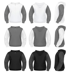 Realistic Men Hoodie with Zipper vector image