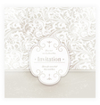 Grungy floral card with label vector image
