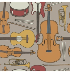 Musical instruments seamless pattern vector image