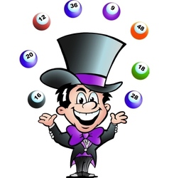 Hand-drawn of an Juggling Bingo Man vector image