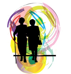 Mom and daughter vector image