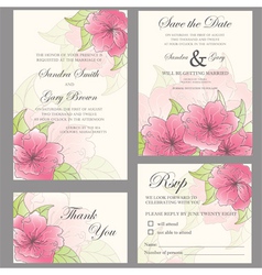 Wedding invitation set vector image