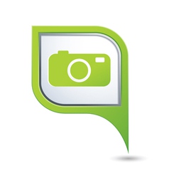 Map pointer with camera icon vector image