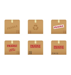 Collection of cardboard boxes vector image