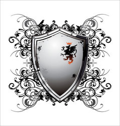 Ornate heraldic shield vector image