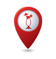Map pointer with cocktail icon vector image