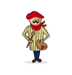 Profession painter artist man cartoon figure Profession painter artist man cartoon figure vector image