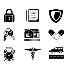 Handshake insurance icons vector image
