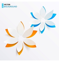 Greeting card background with paper flowers vector image