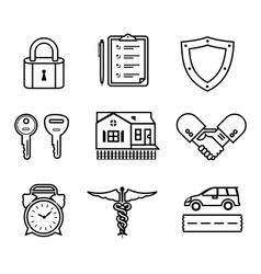 Handshake insurance icons vector image