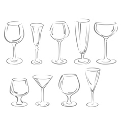 Alcohol glasses vector image