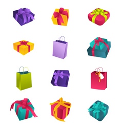 Colorful birthday gifts vector image