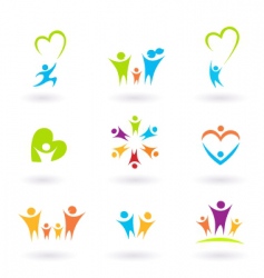 Children and family icons vector image