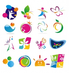 Color of life icons vector image