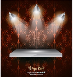 Shelf with spotlights vector image