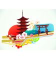 Traditional japanese background vector image