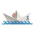 Paper ship origami vector image