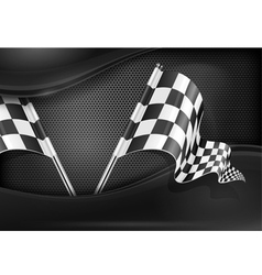 Chequered flag racing background vector image