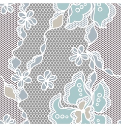 Lace fabric seamless pattern with abstact flowers vector image