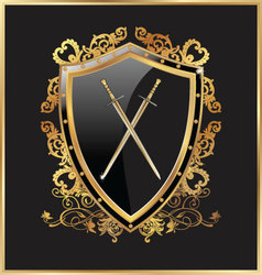 Ornamental shield vector image