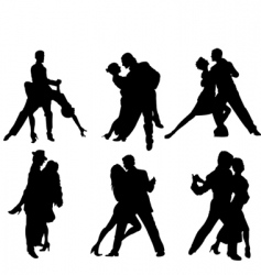 Tango dancers silhouettes vector image