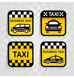 Taxi - set square stickers vector image