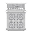 Contour graphic electric guitar combo amplifier vector image