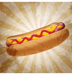 Realistic hot dog vector image