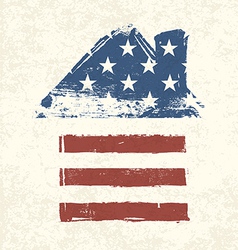 American flag house shaped vector image