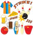 Bowling party clip art icons vector image