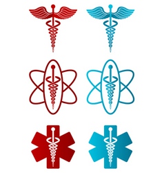 Vector caduceus icons vector image