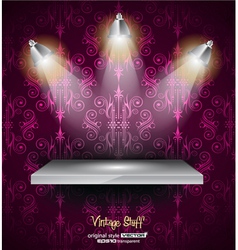 Shelf with spotlights vector image
