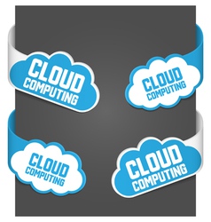 Left and right side signs - cloud computing vector image