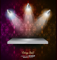 Shelf with spotlights vector image