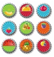 Fruity bottle caps set vector image