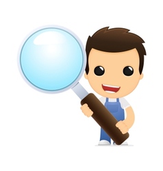 Funny cartoon mechanic vector image