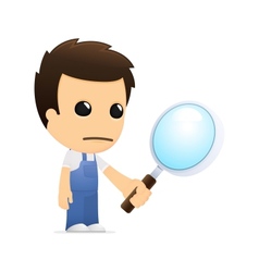 Funny cartoon mechanic vector image
