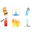 Icons for fire vector image