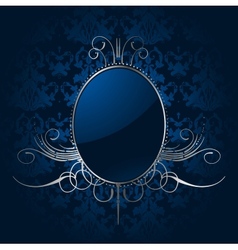 Royal blue background with silver frame vector image